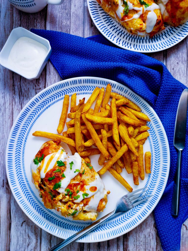 AIR FRYER STUFFED BUFFALO RANCH CHICKEN BREASTS