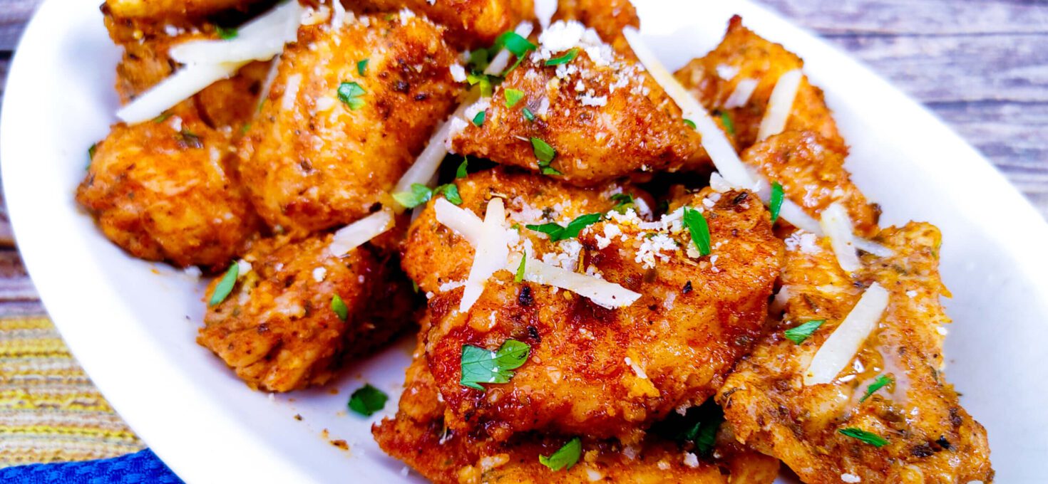 Air Fryer Parmesan Cubed Chicken Breast Bites Recipe