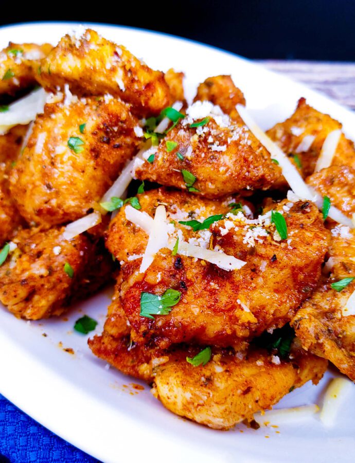 Air Fryer Parmesan Cubed Chicken Breast Bites Recipe
