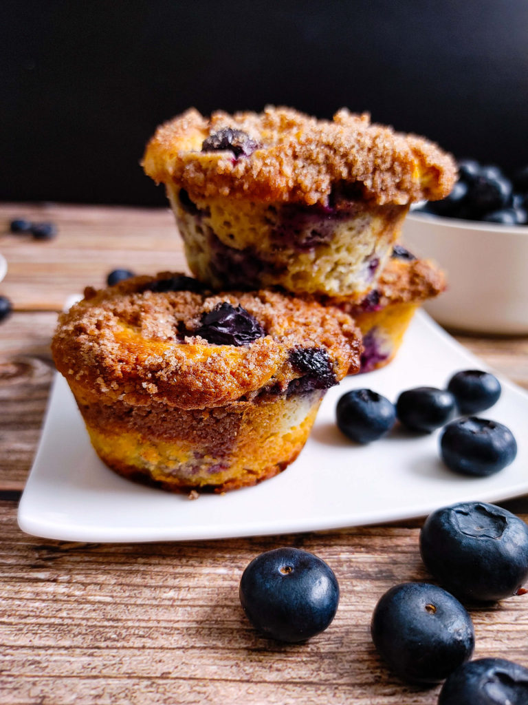 STACKED BLUEBERRY MUFFINS