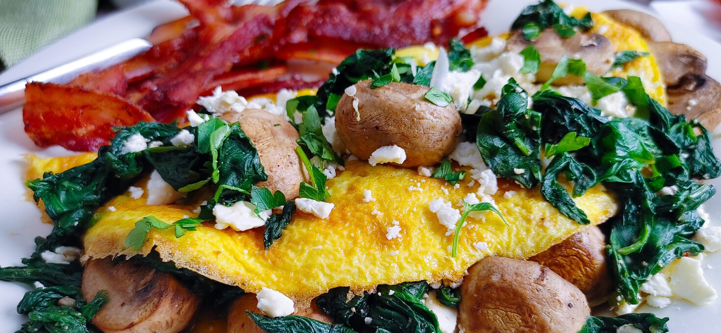 The Perfect Spinach Mushroom Feta Omelette Recipe