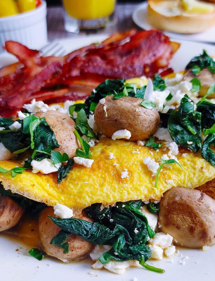 The Perfect Spinach Mushroom Feta Omelette Recipe