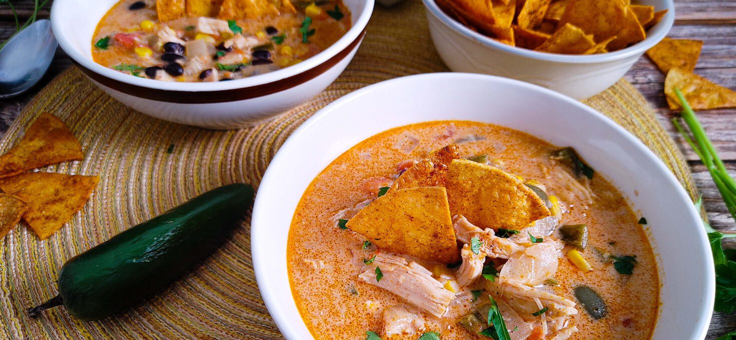 Easy Instant Pot Creamy Chicken Enchilada Soup