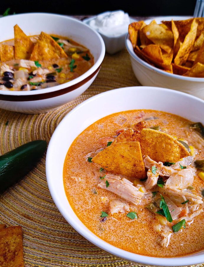 Easy Instant Pot Creamy Chicken Enchilada Soup