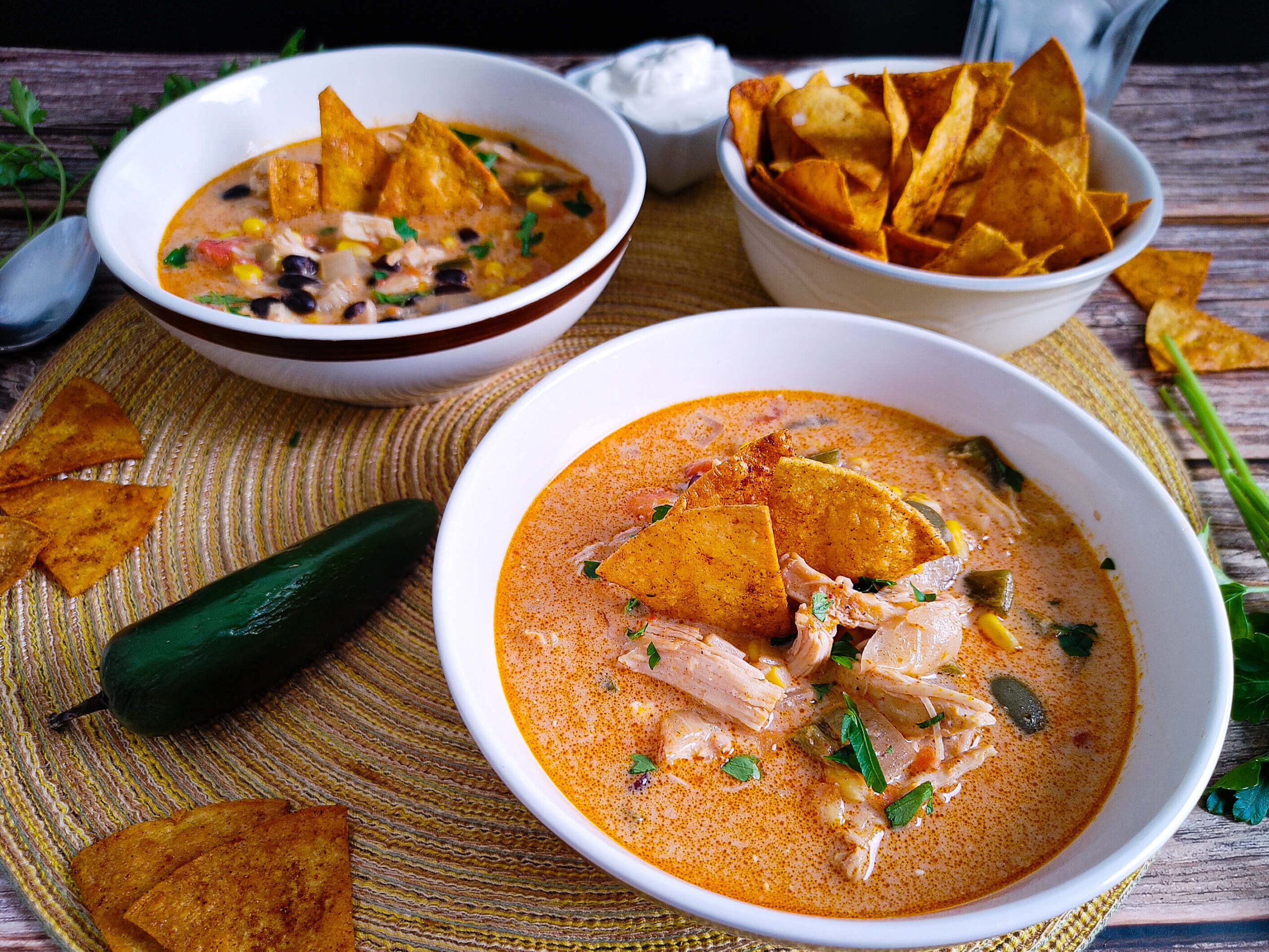 Easy Instant Pot Creamy Chicken Enchilada Soup