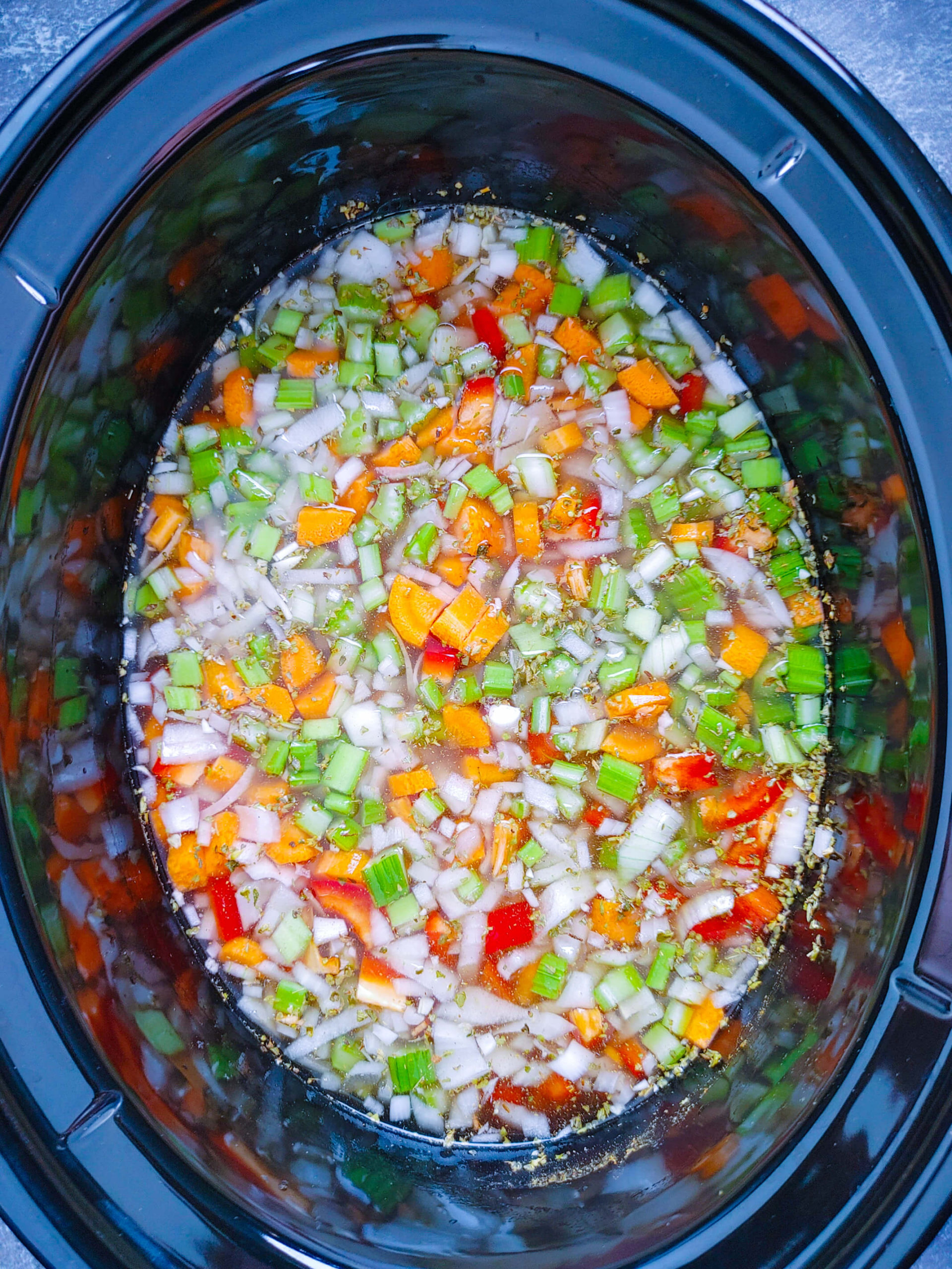 COMBINE AND STIR INSIDE THE SLOW COOKER