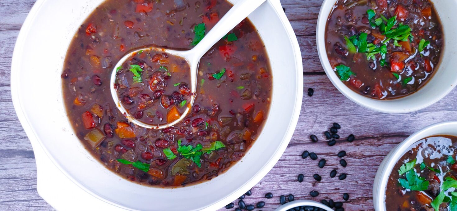 Easy Slow Cooker Vegan Black Bean Soup Recipe