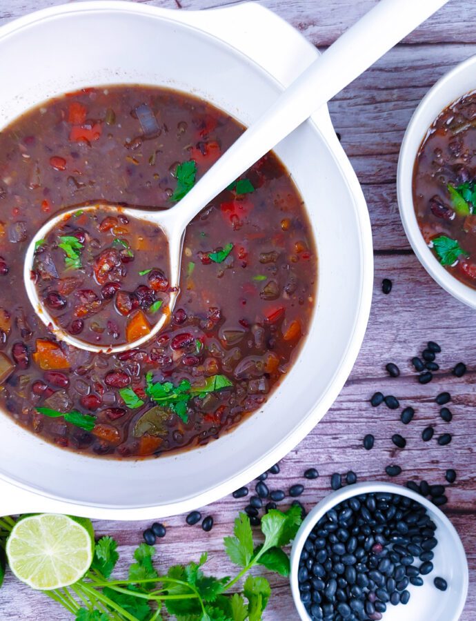 Easy Slow Cooker Vegan Black Bean Soup Recipe