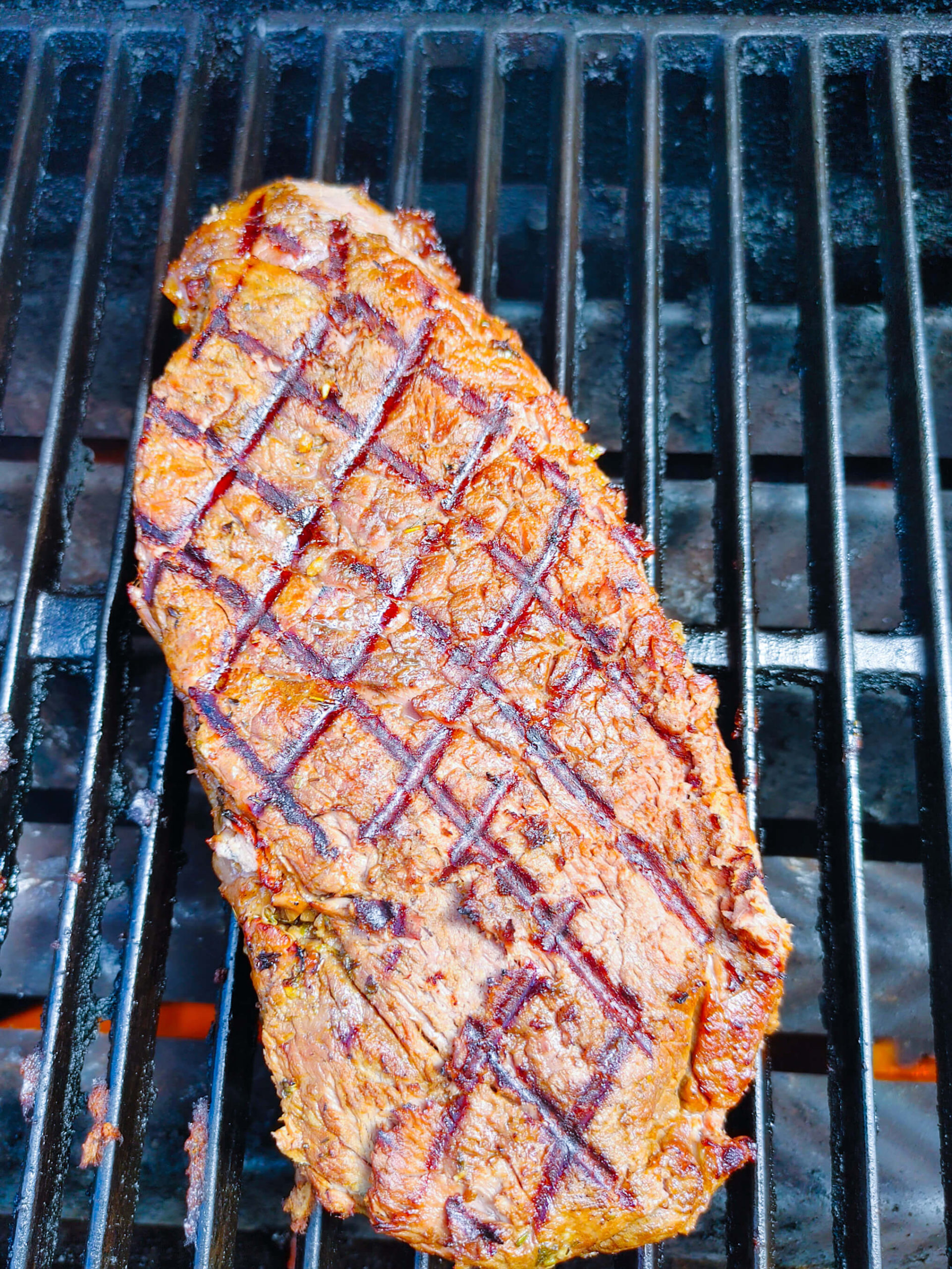 GRILL OR PAN SEAR A CRUST ON THE LONDON BROIL