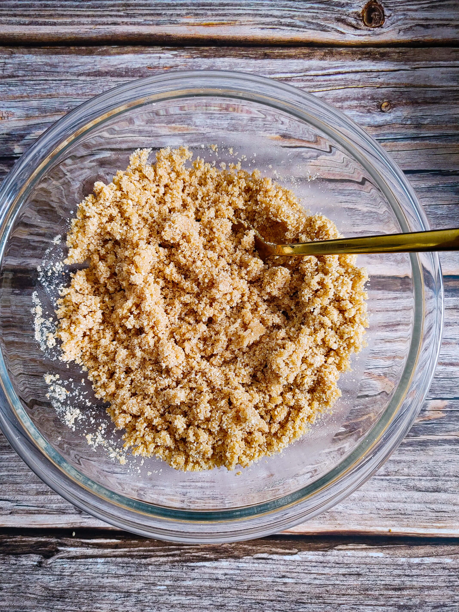 COMBINE THE GRAHAM CRACKER, SUGAR, AND BUTTER TOGETHER