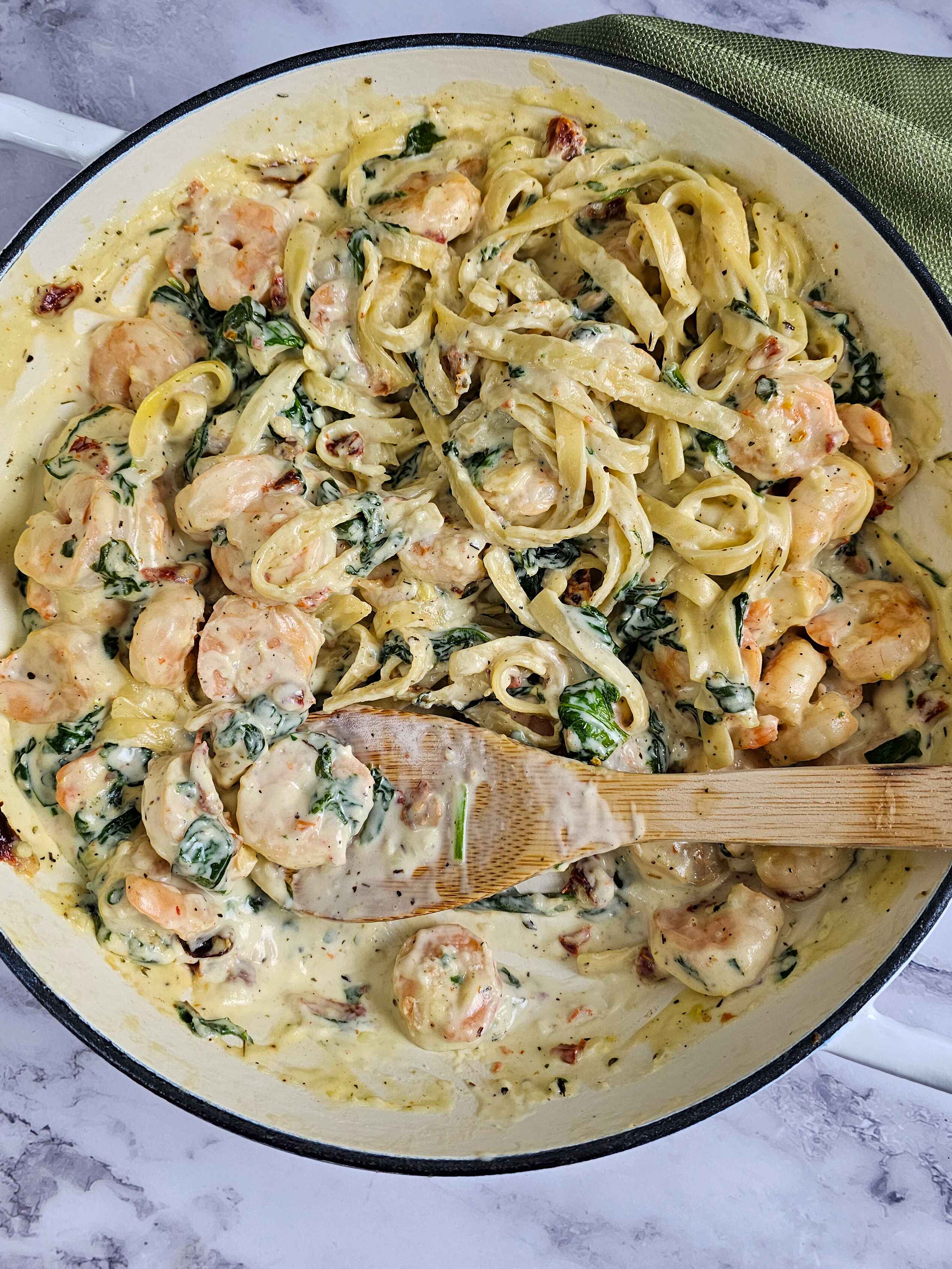 CREAMY TUSCAN SHRIMP WITH SHRIMP