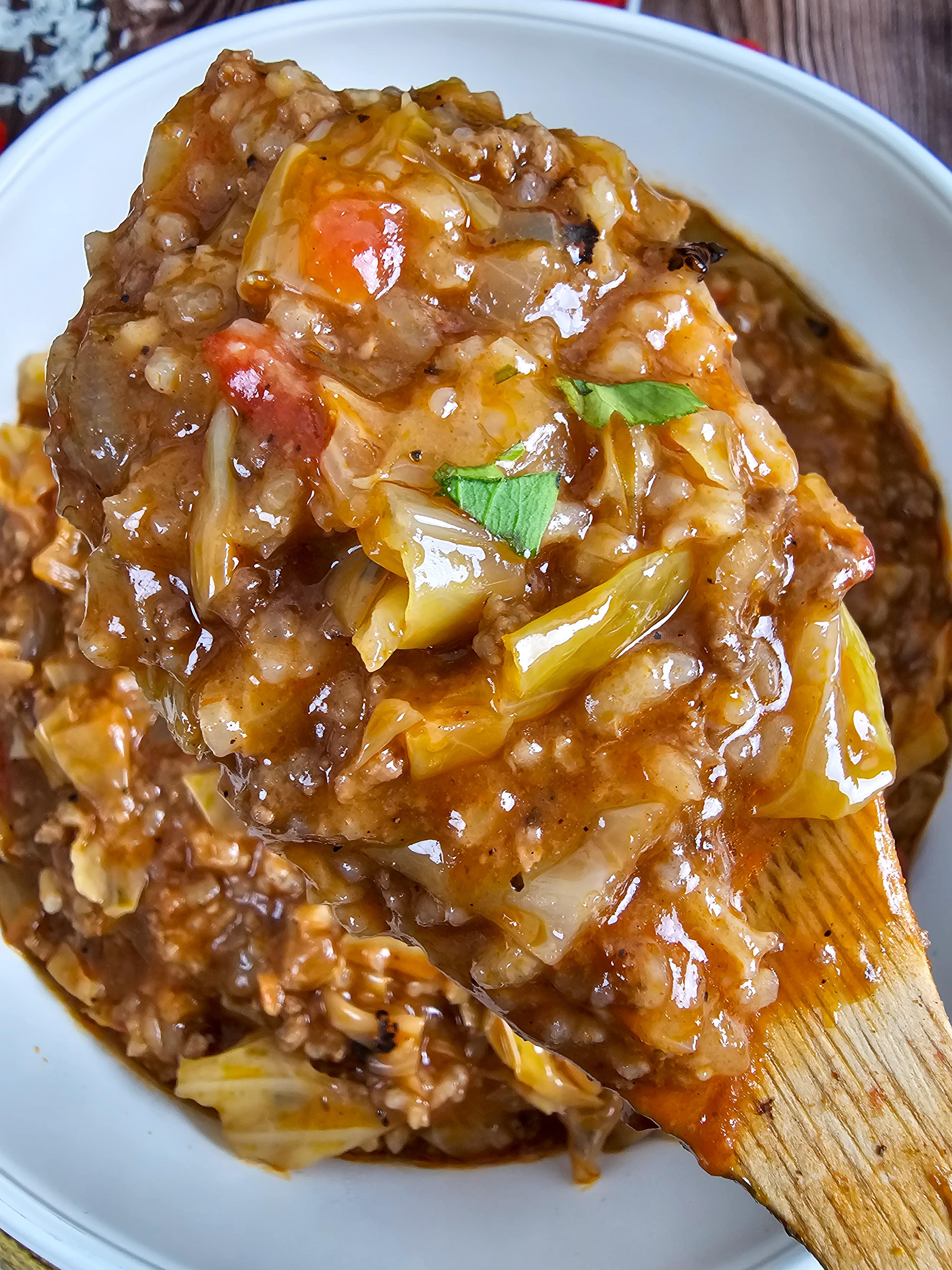 UPCLOSE PICTURE OD CABBAGE ROLL SOUP