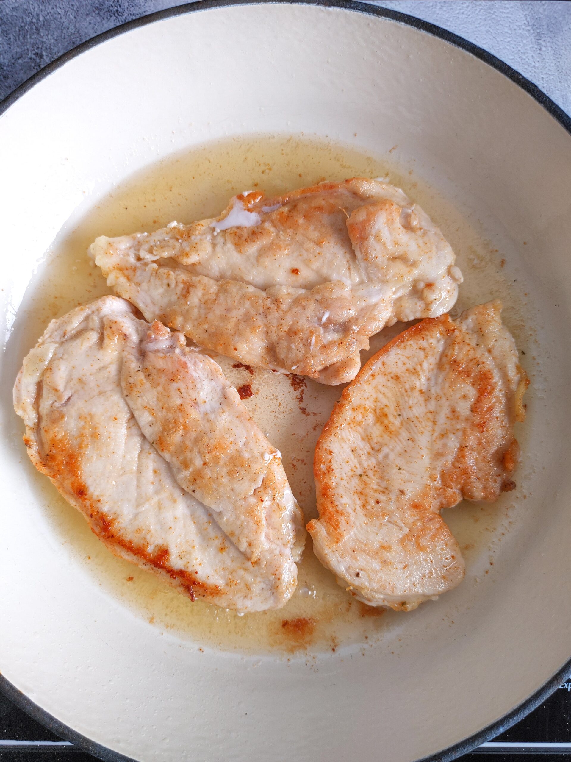 SAUTE THE CHICKEN BREAST UNTIL BROWN