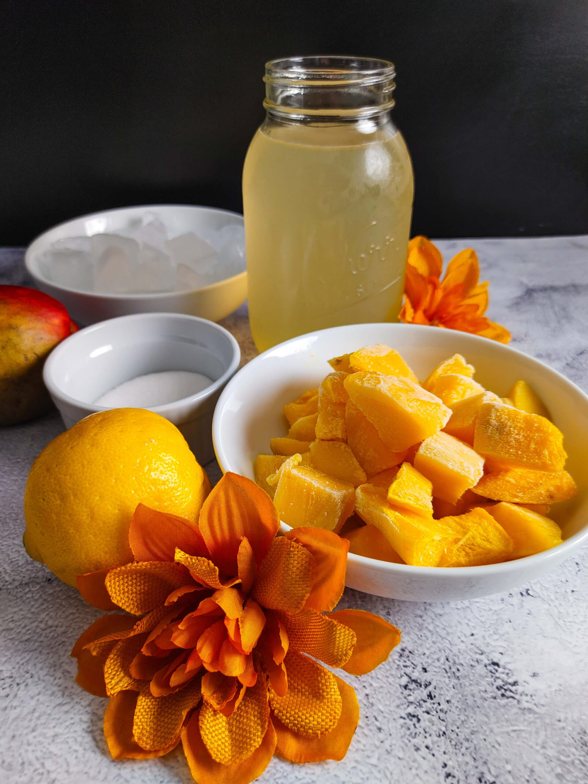 PHOTO OF INGREDIENTS FROZEN MANGO LEMONADE