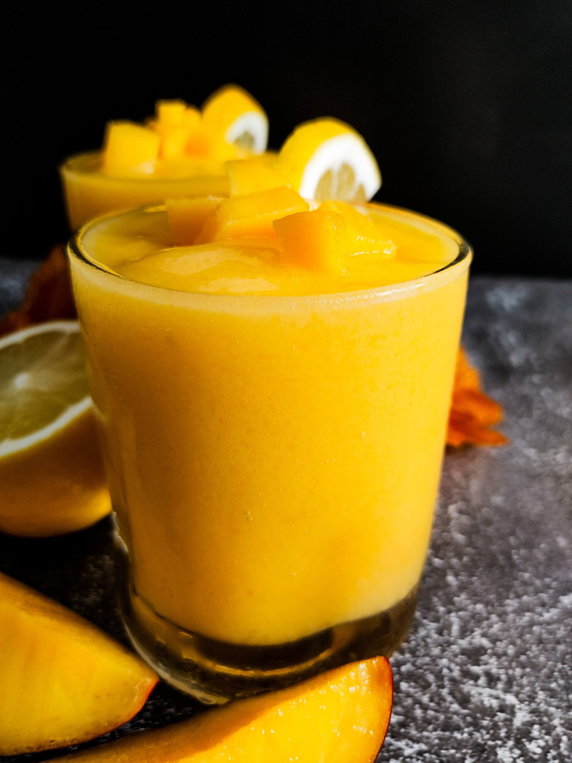 POUR AND SERVE THE FROZEN MANGO LEMONADE