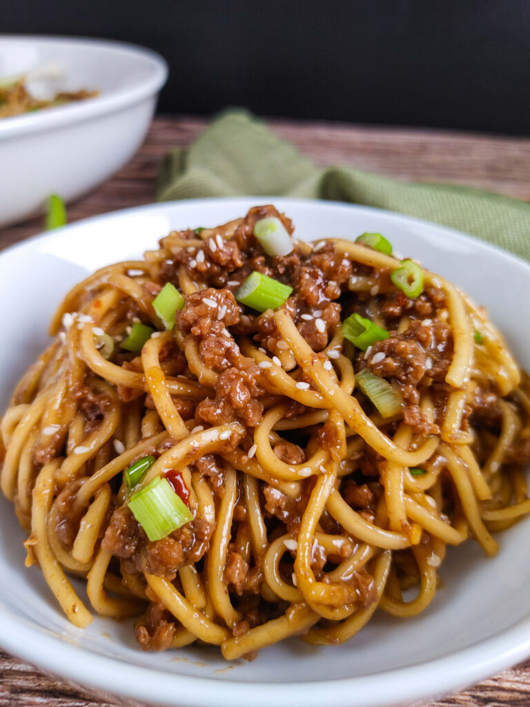 UPCLOSE MONGOLIAN GROUND BEEF AND NOODLE