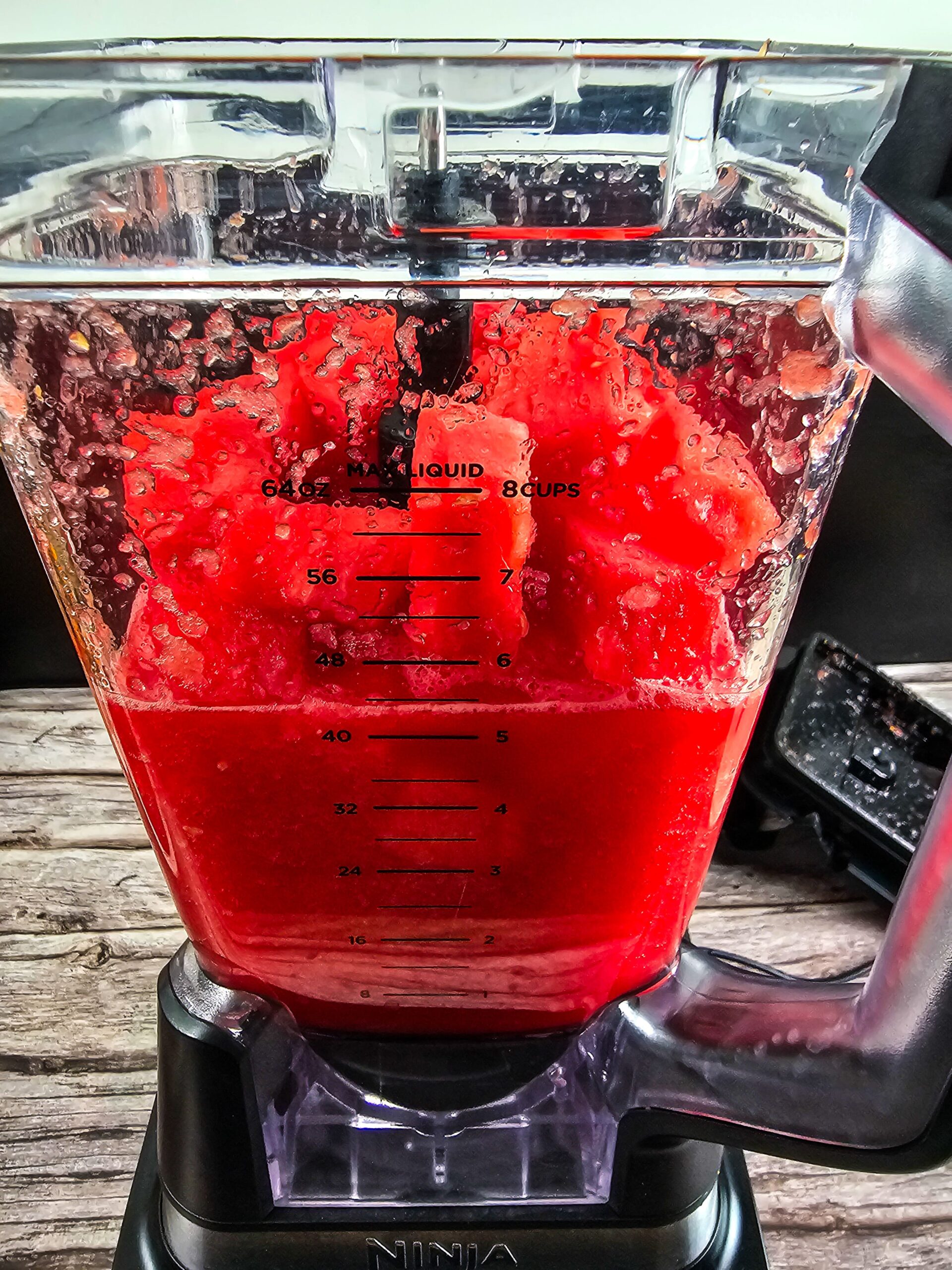 PLACE WATERMELON CUBES IN THE BLENDER