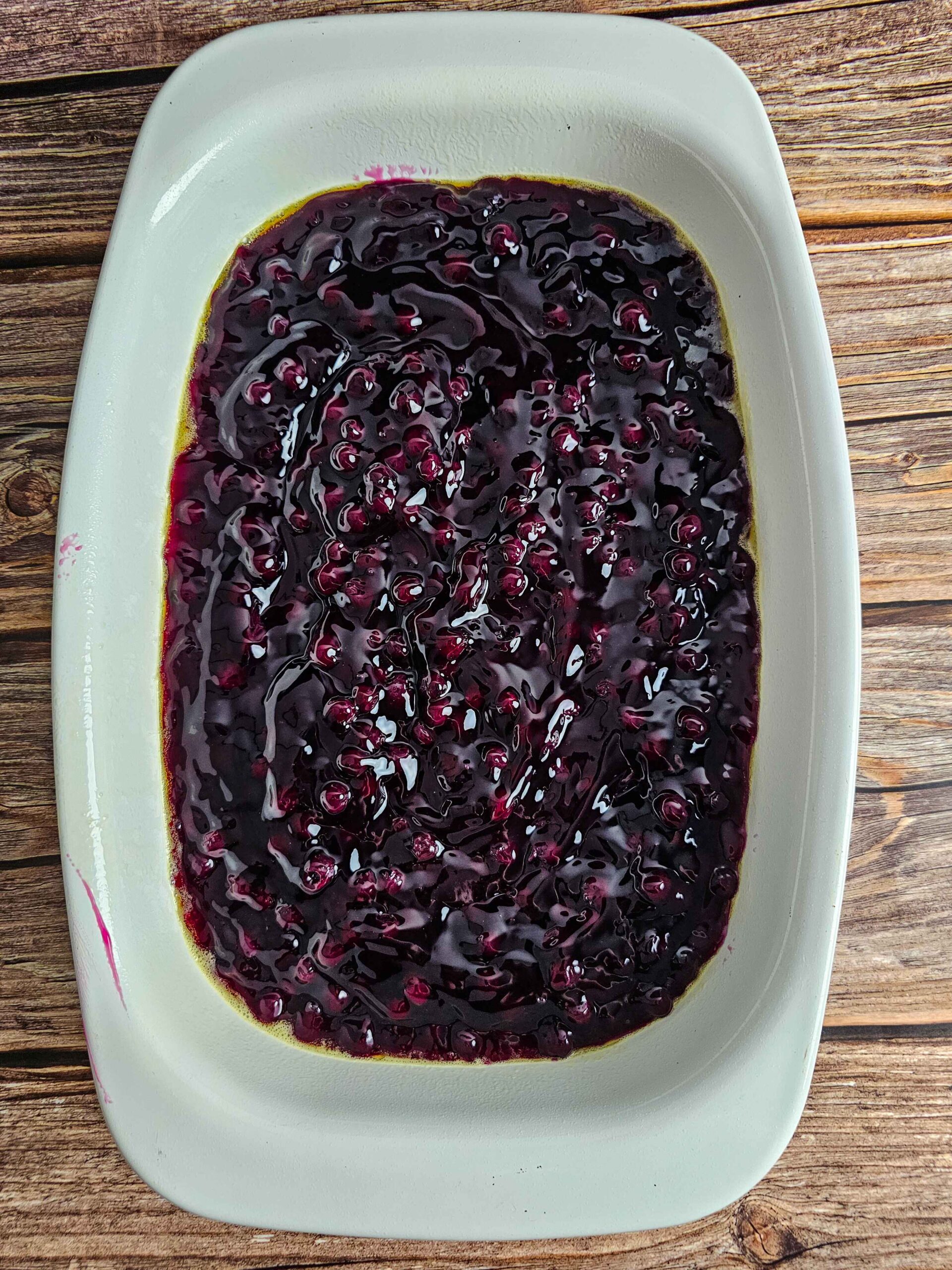 POUR THE BLUEBERRY PIE FILLING