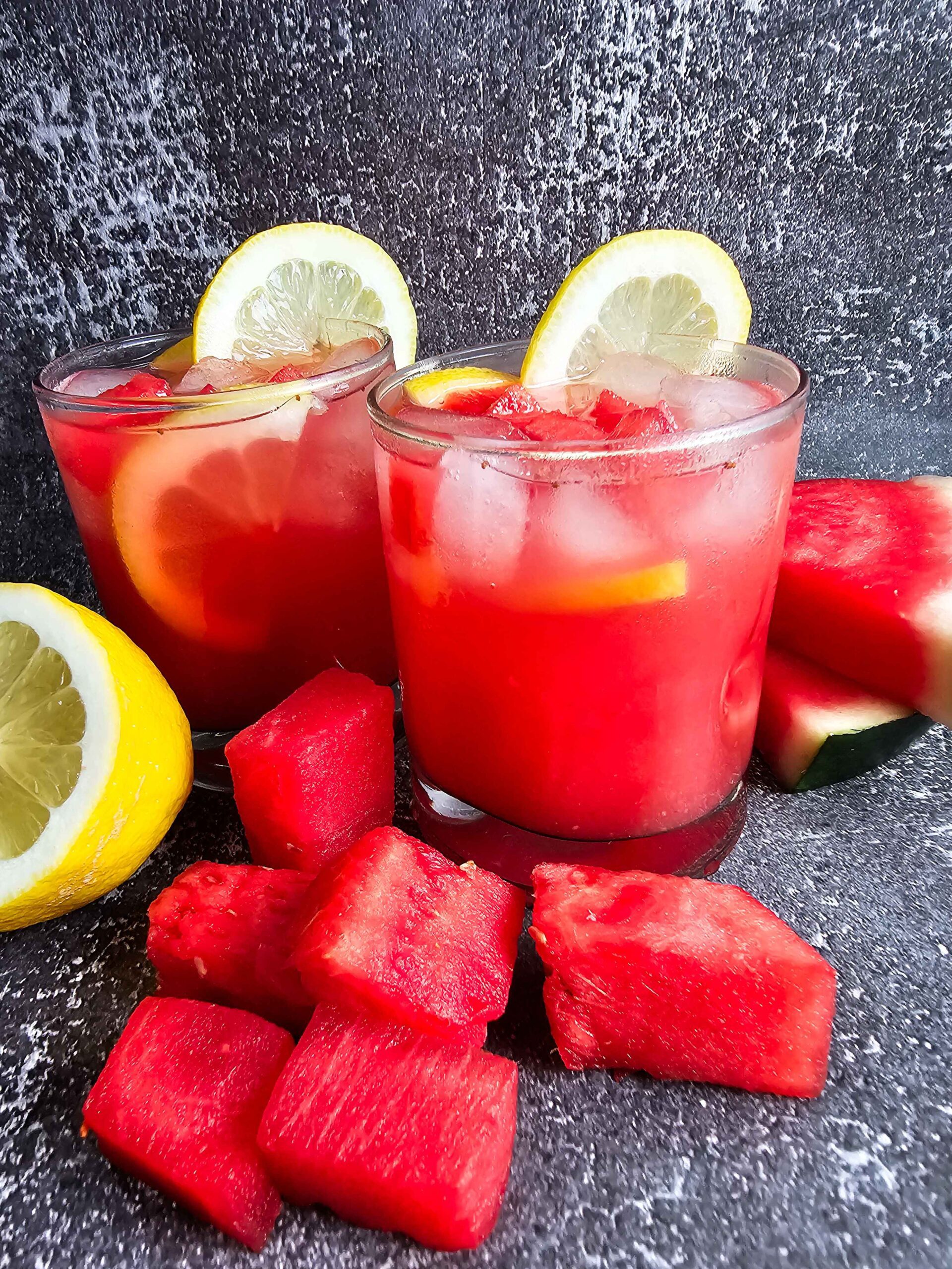 SERVE AND ENJOY WATERMELON LEMONADE