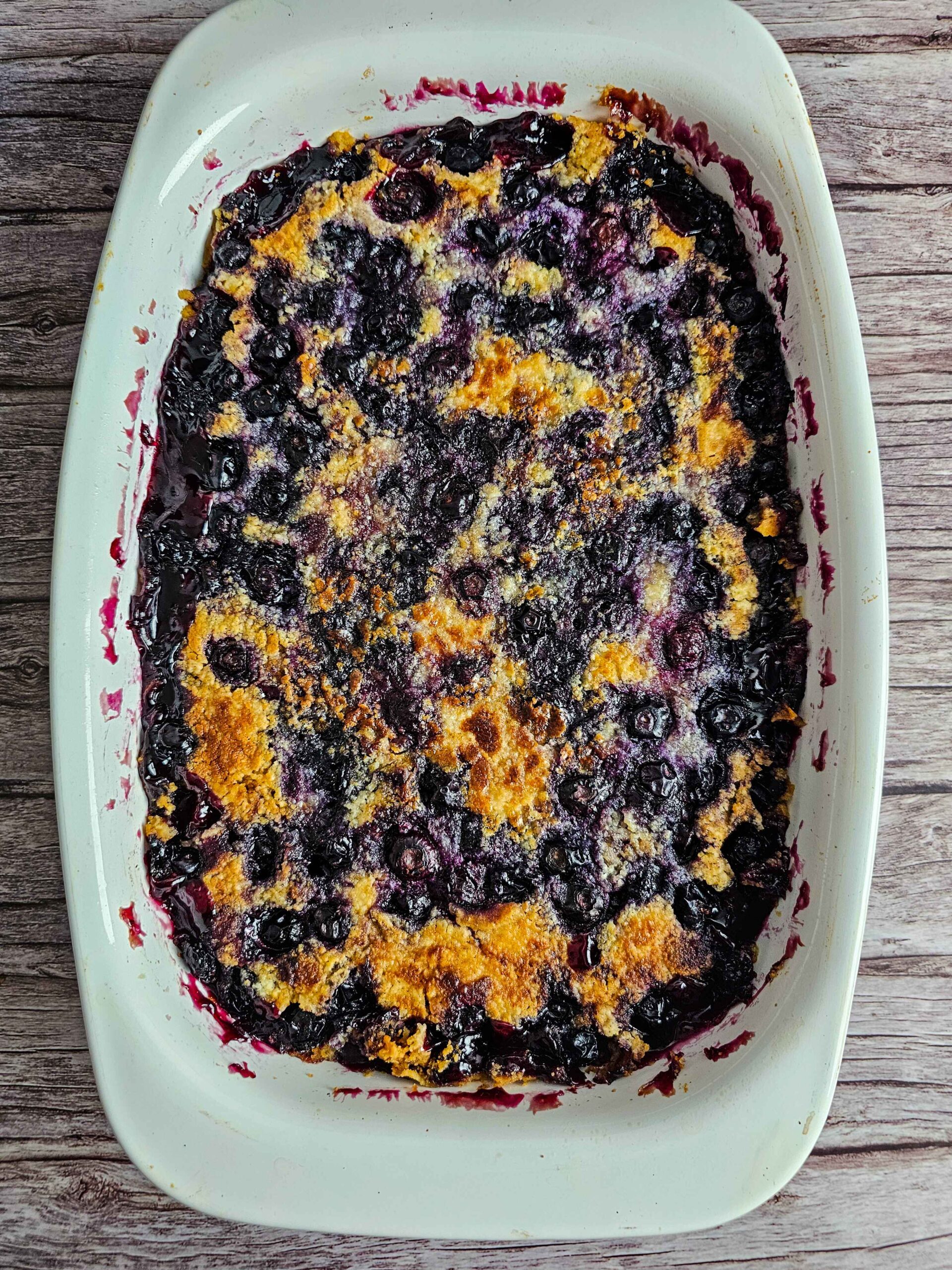 BAKE THE BLUEBERRY DUMP CAKE FOR 65 MINUTES