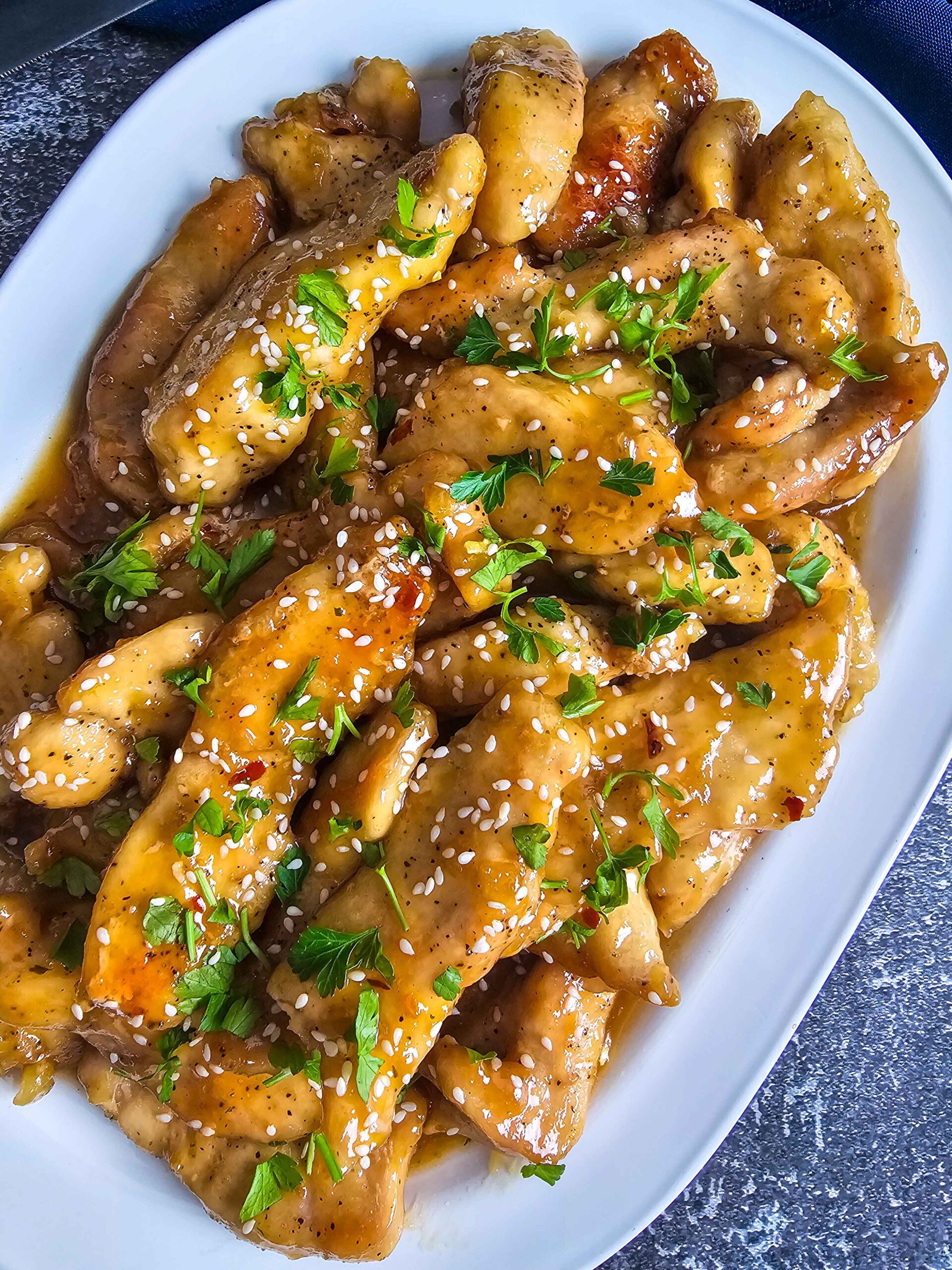 SERVE THE HONEY GARLIC CHICKEN