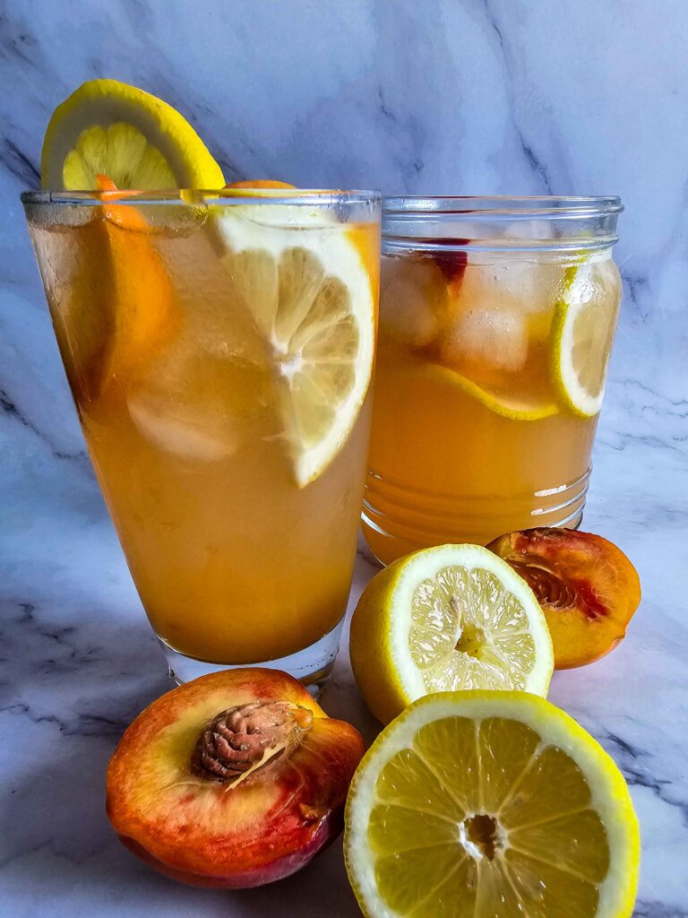 GLASSES OF PEACH LEMONADE