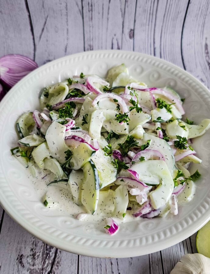 Cool Down with Creamy Cucumber Salad Recipe