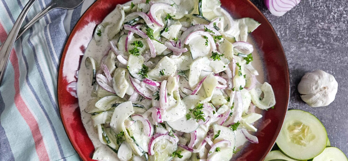 Creamy Cucumber Salad Recipe (Easy Summer Side Dish)