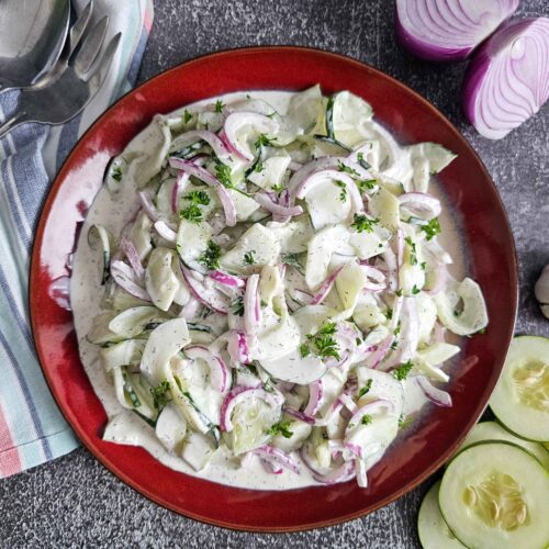 Cool Down with Creamy Cucumber Salad Recipe
