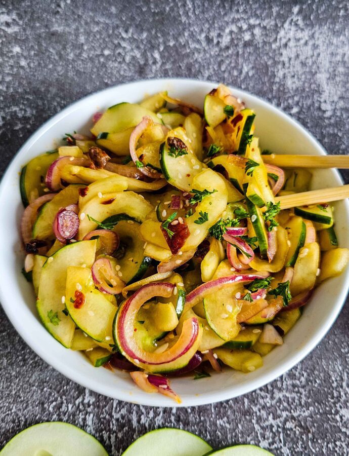 Sweet and Spicy Asian Cucumber Salad