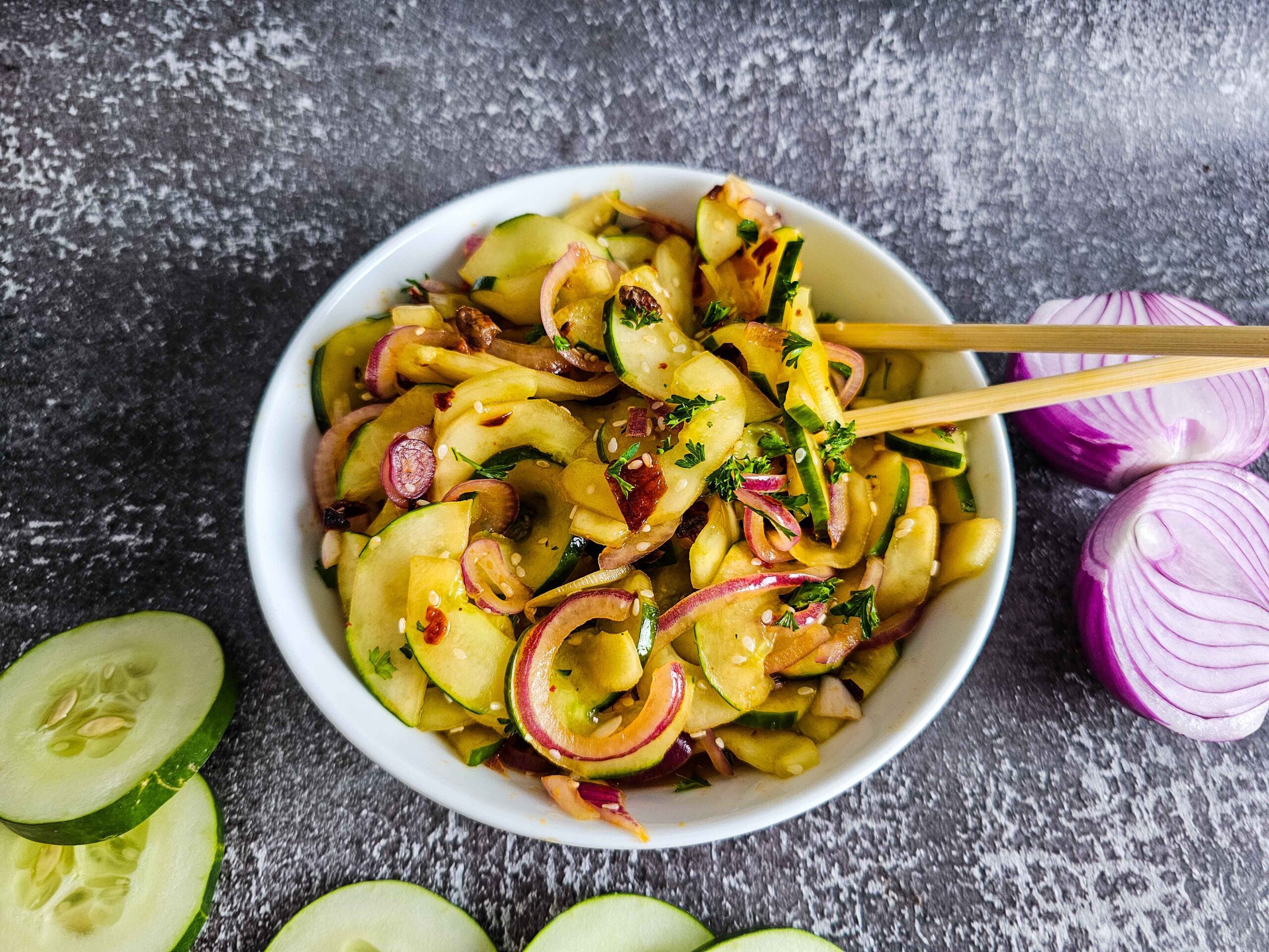 Sweet and Spicy Asian Cucumber Salad