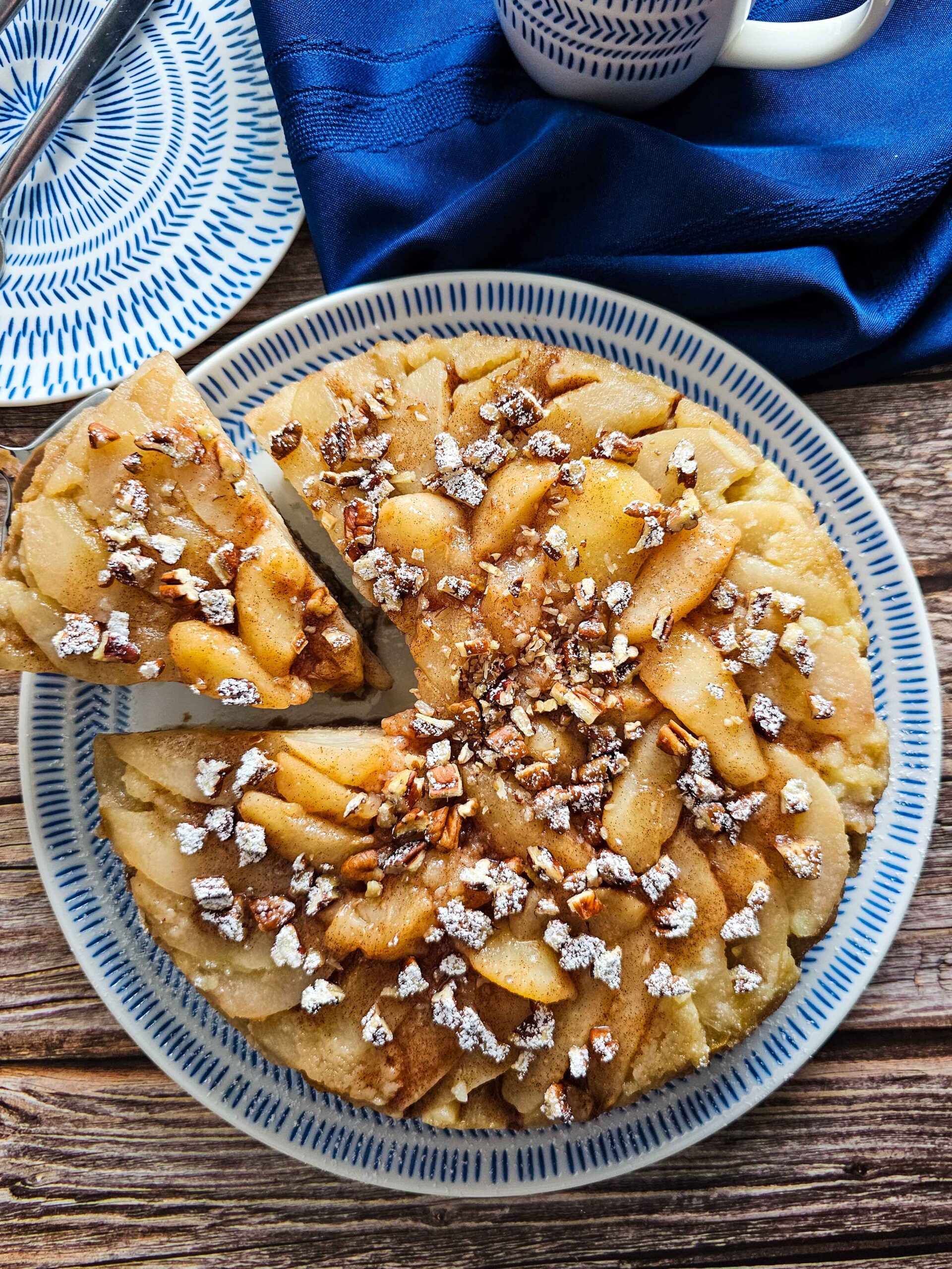 CUT AND SERVE THE PEAR CAKE