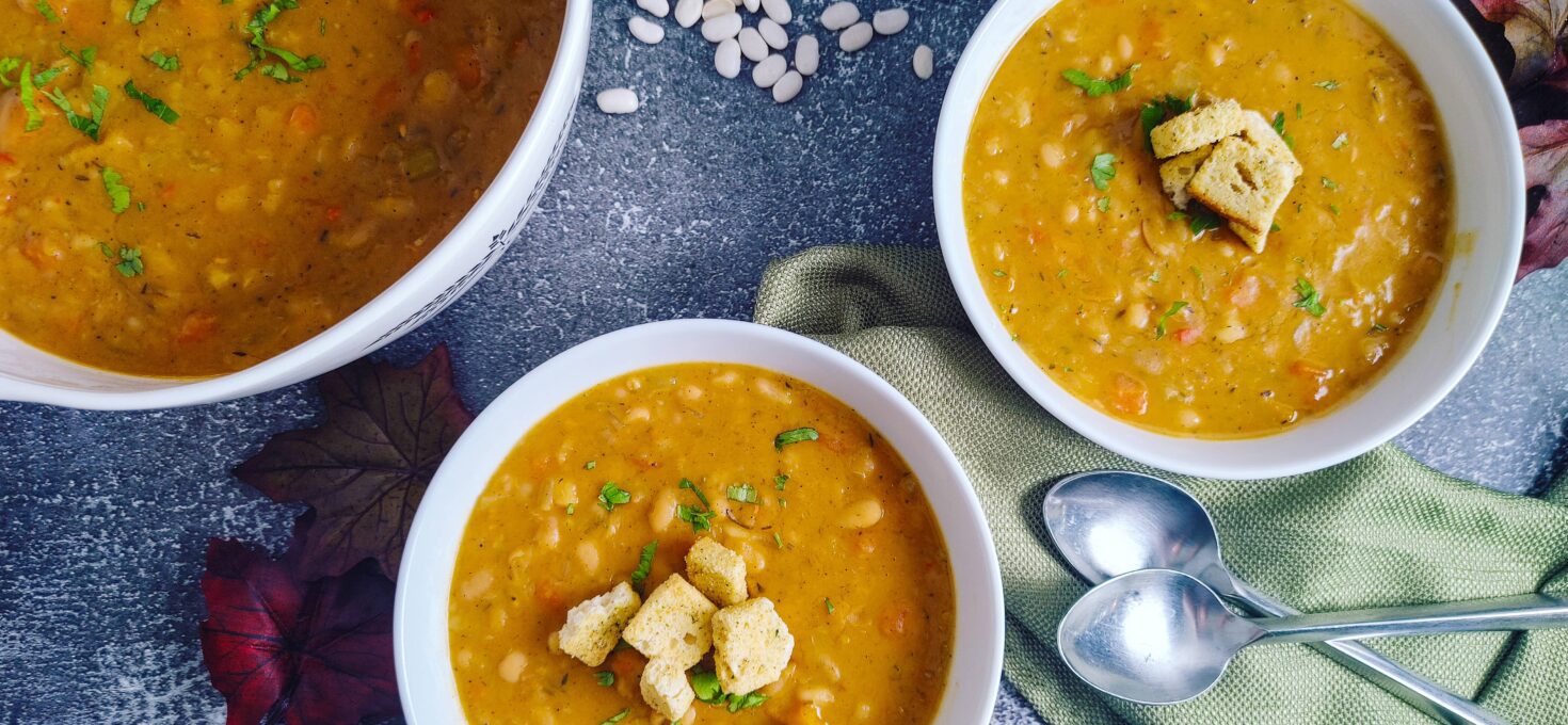 Instant Pot Rosemary White Bean and Garlic Soup