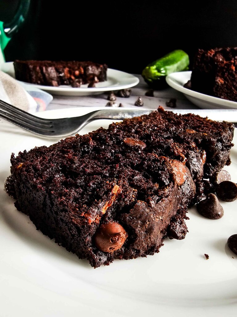 CHOCOLATE SLICE OF DOUBLE CHOCOLATE ZUCCHINI BREAD