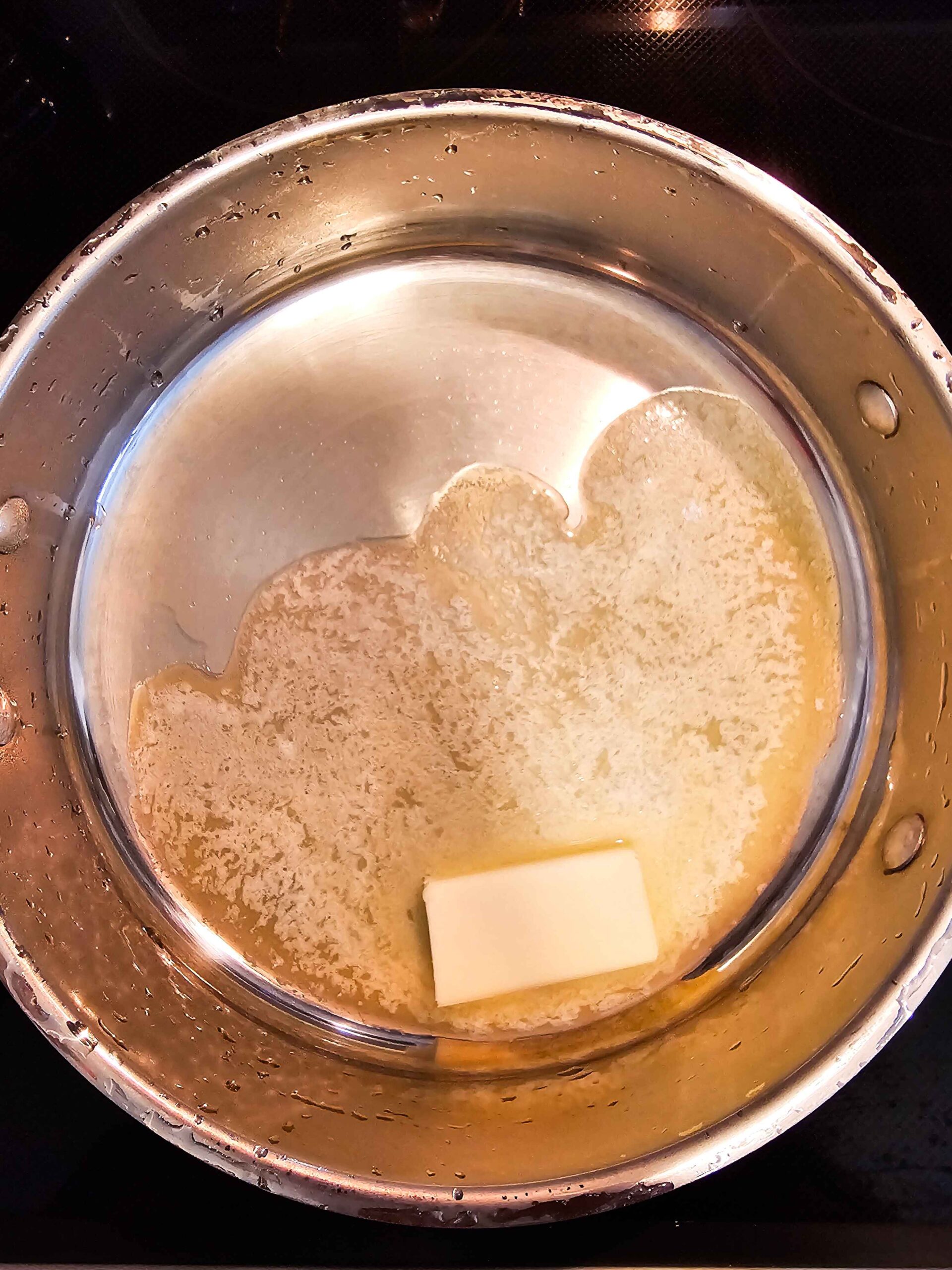 MELT BUTTER IN A MEDUIM SAUCE PAN