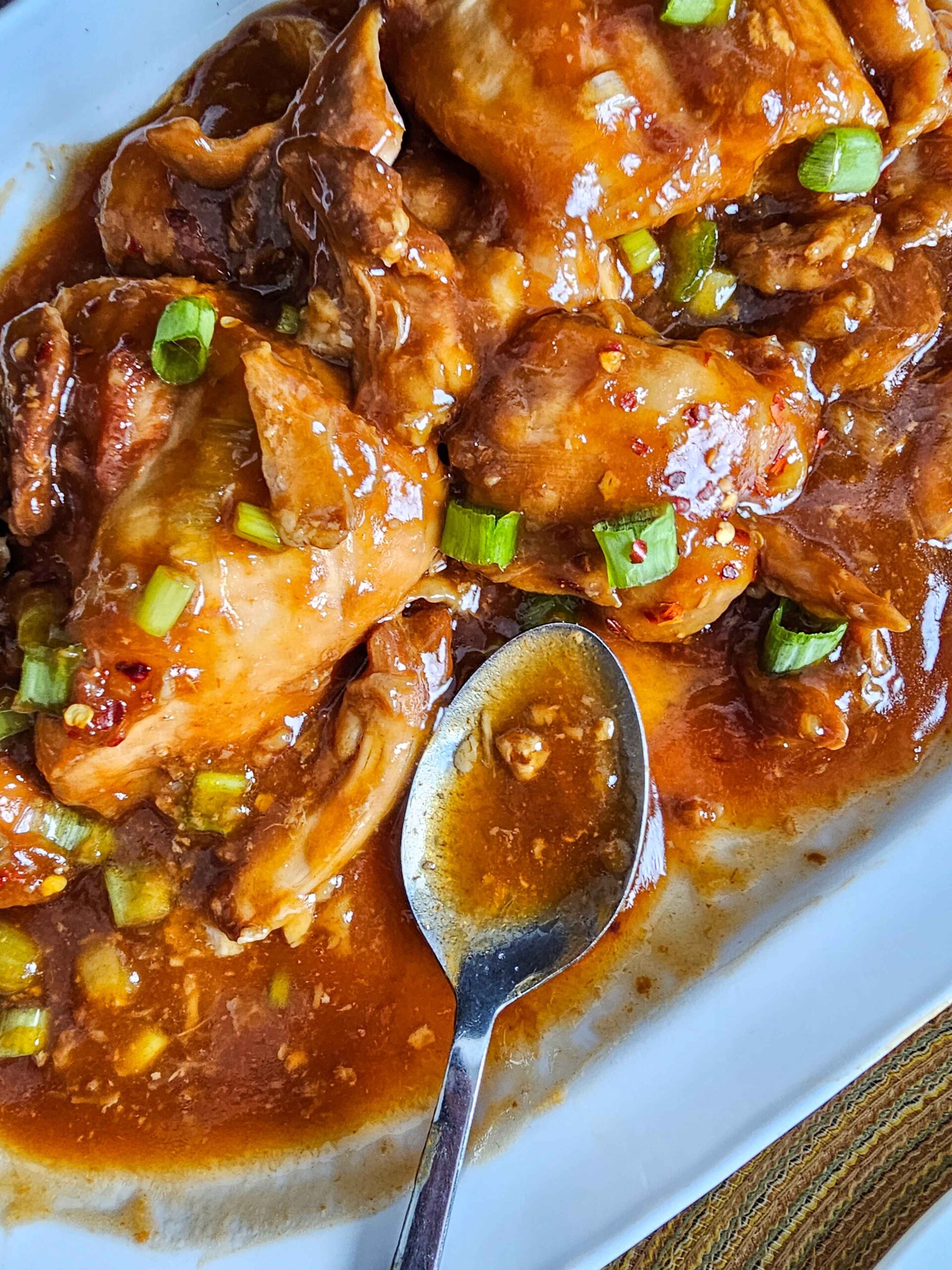 GARNISH AND SERVE THE CROCKPOT HONEY GARLIC CHICKEN