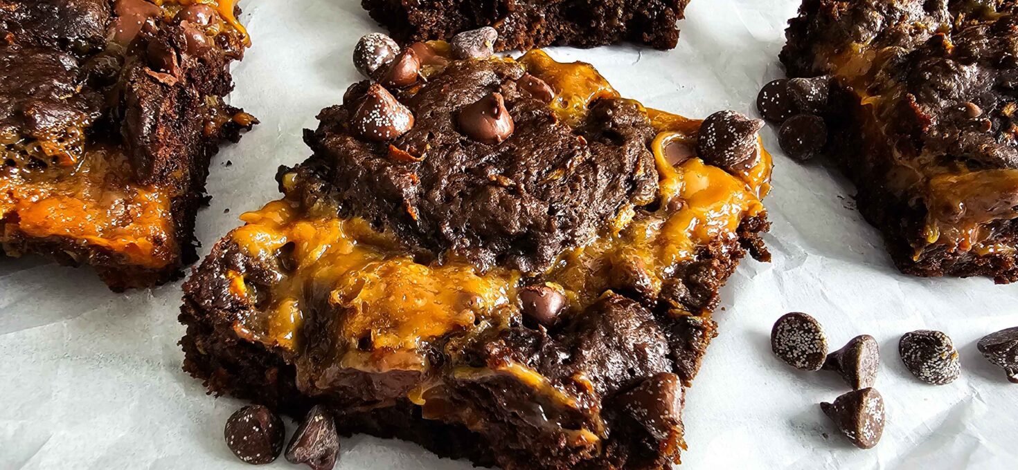 Ultimate Gooey Caramel Zucchini Brownies
