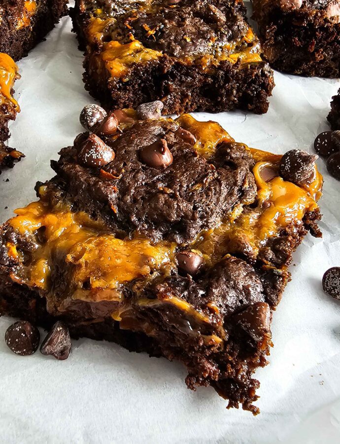 Ultimate Gooey Caramel Zucchini Brownies