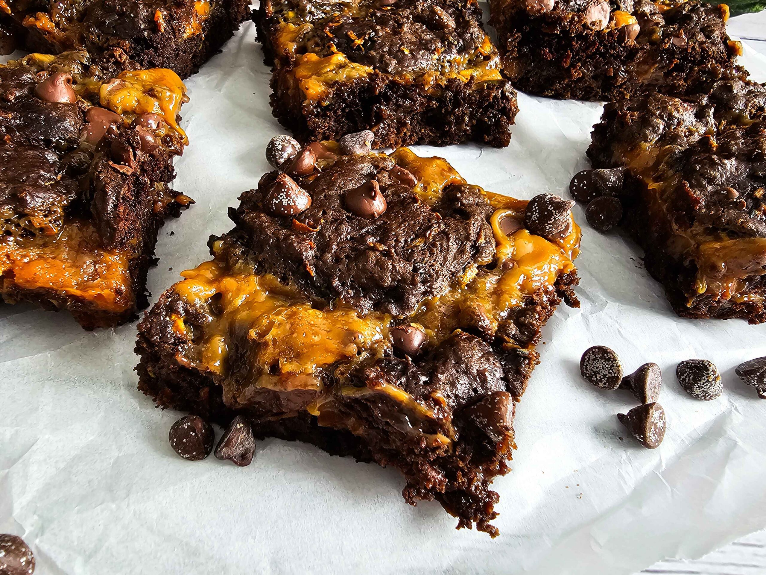 Ultimate Gooey Caramel Zucchini Brownies