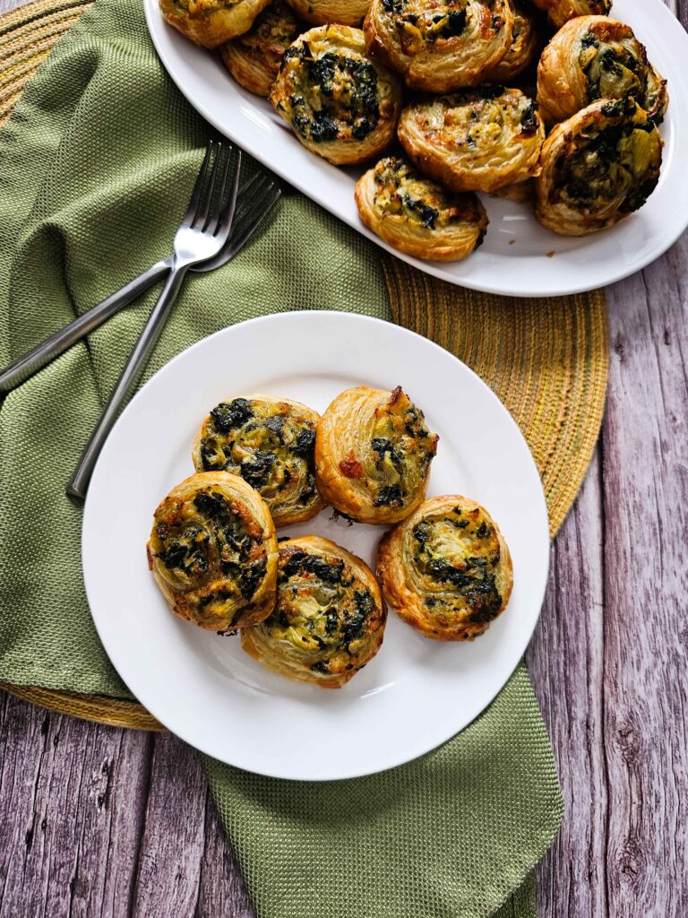 PLATED SPINACH ARTICHOKE APPETIZER READY FOR A  PARTY