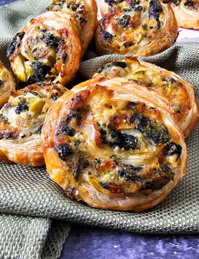 Easy Spinach Artichoke Pinwheel Pastry Rolls