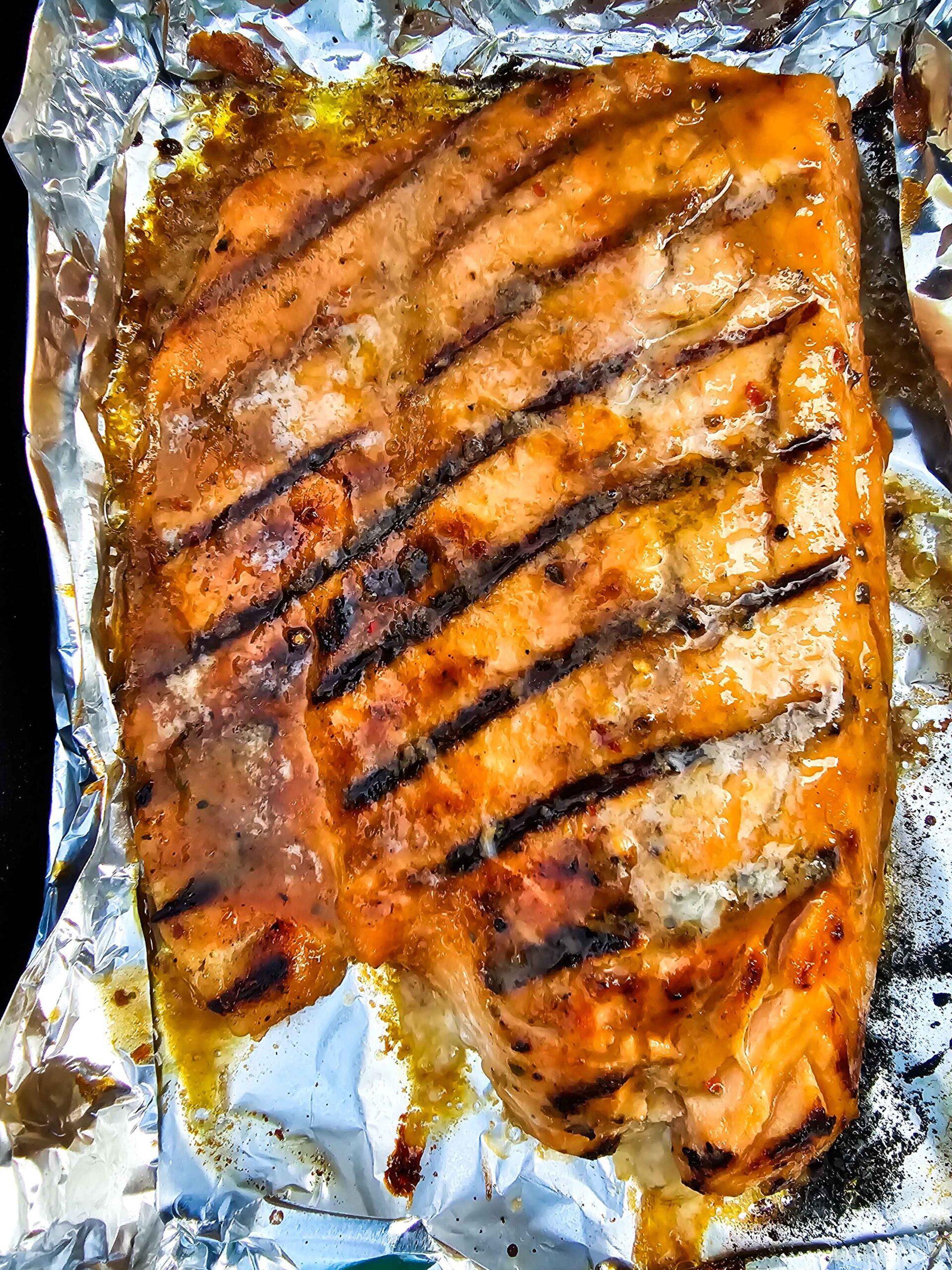 PLACE SALMON ON GRILL