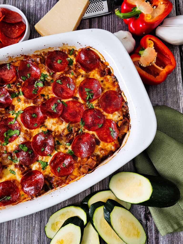 THE ENTIRE PIZZA ZUCCHINI CASSEROLE RECIPE