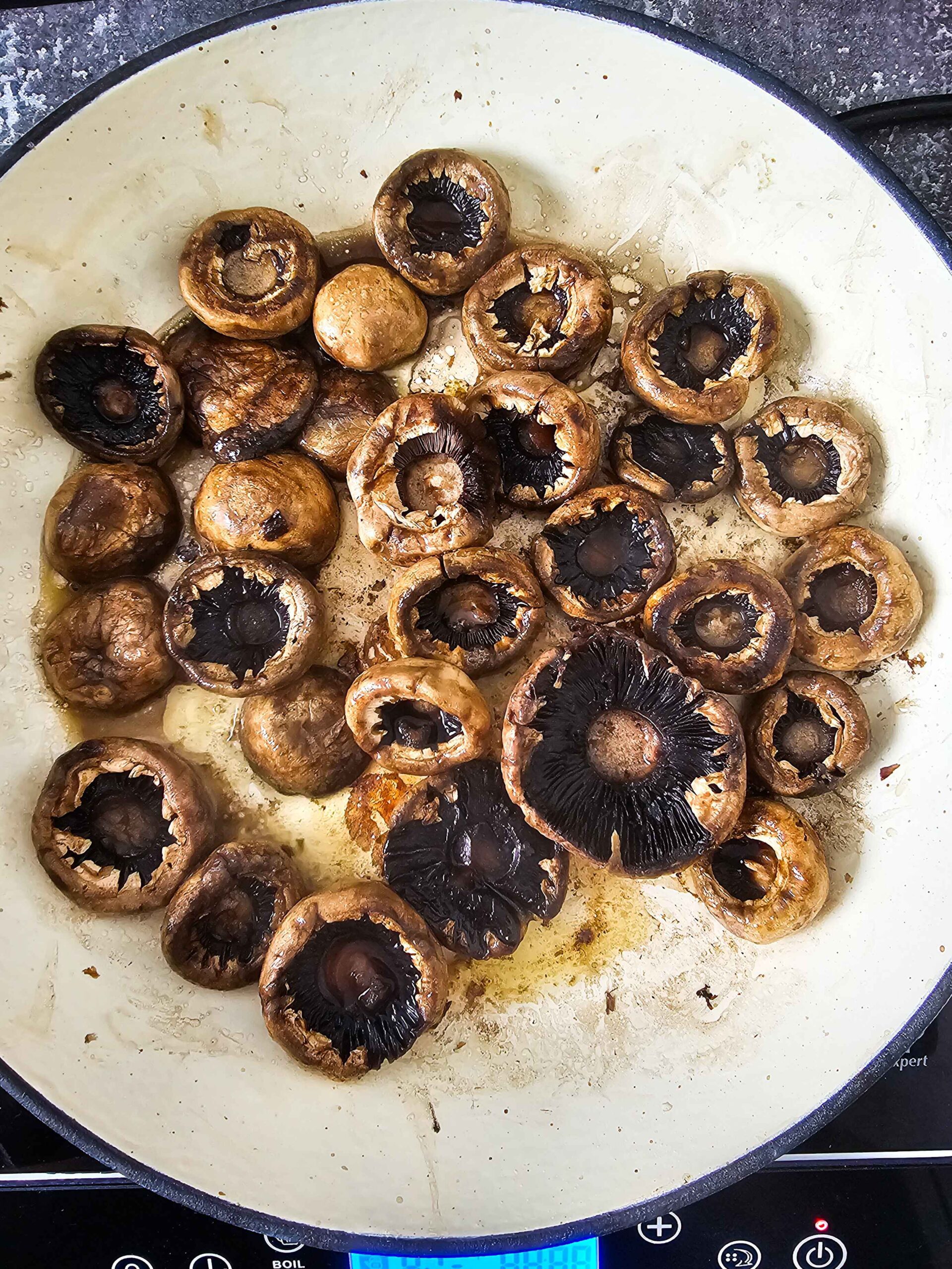 SAUTE THE MUSHROOMS UNTIL GOLDEN BROWN