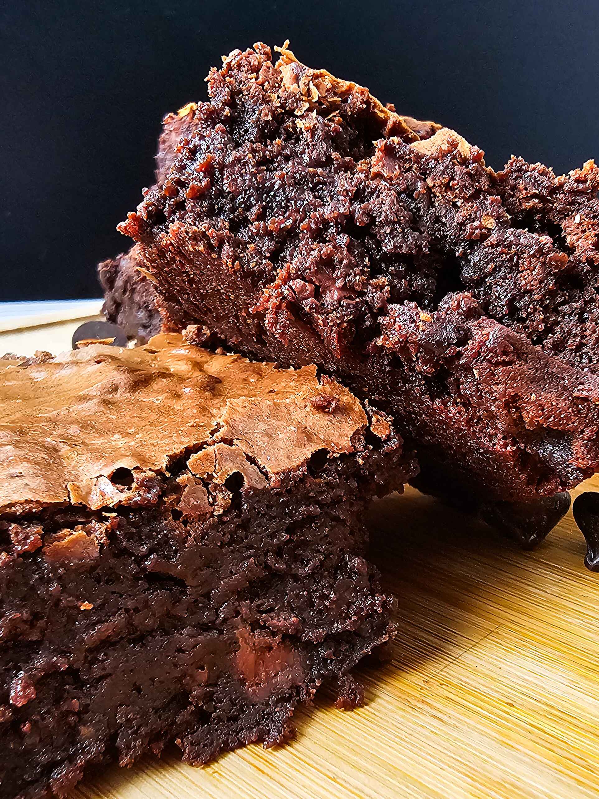 STACKED DOUBLE CHOCOLATE BROWNIES