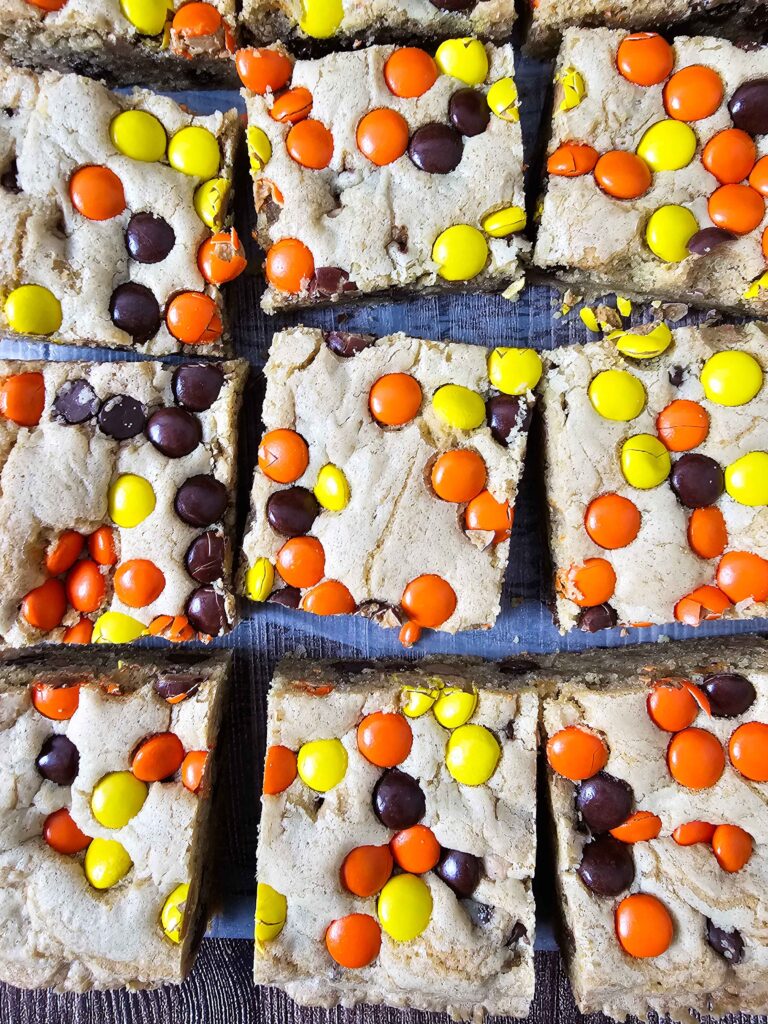 SQUARES OF CHOCOLATE PEANUT BUTTER COOKIE BAR