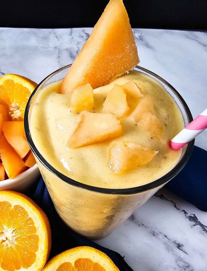 Simple and Refreshing Orange Cantaloupe Smoothie Blend