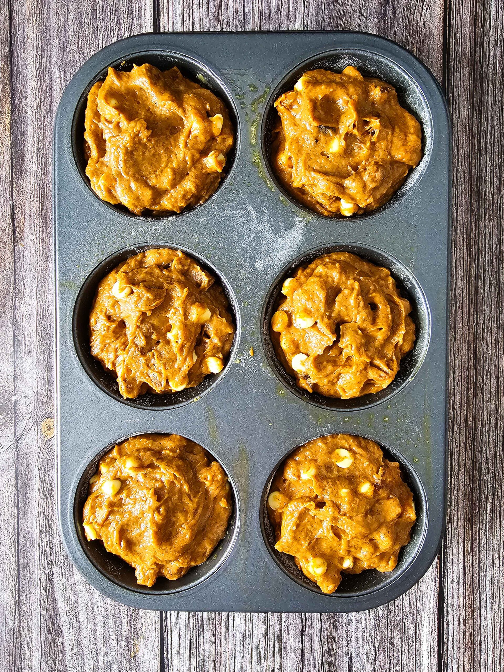 FILL THE MUFFIN TINS