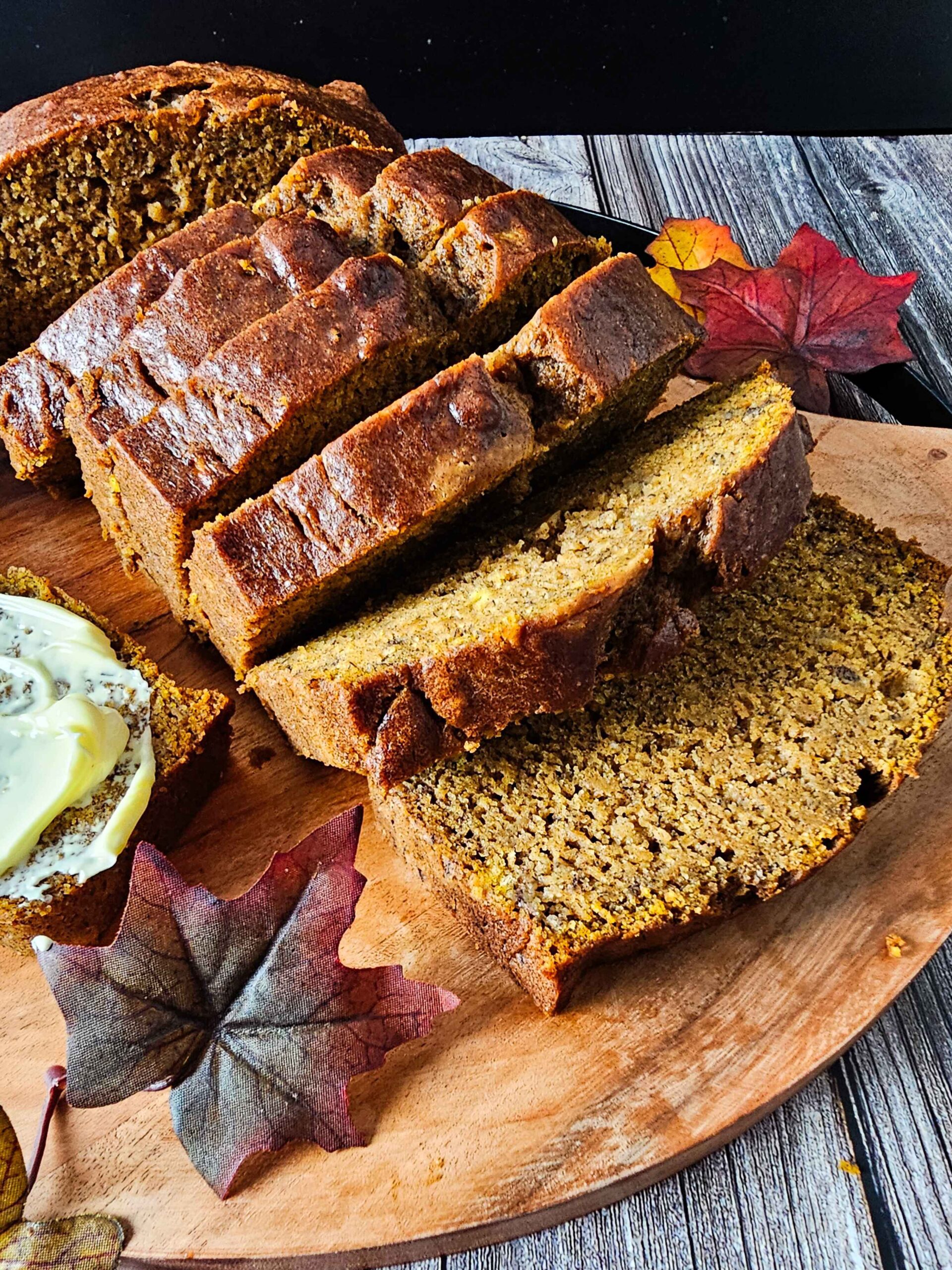 SLICE AND SERVE THE PUMPKIN BANANA BREAD