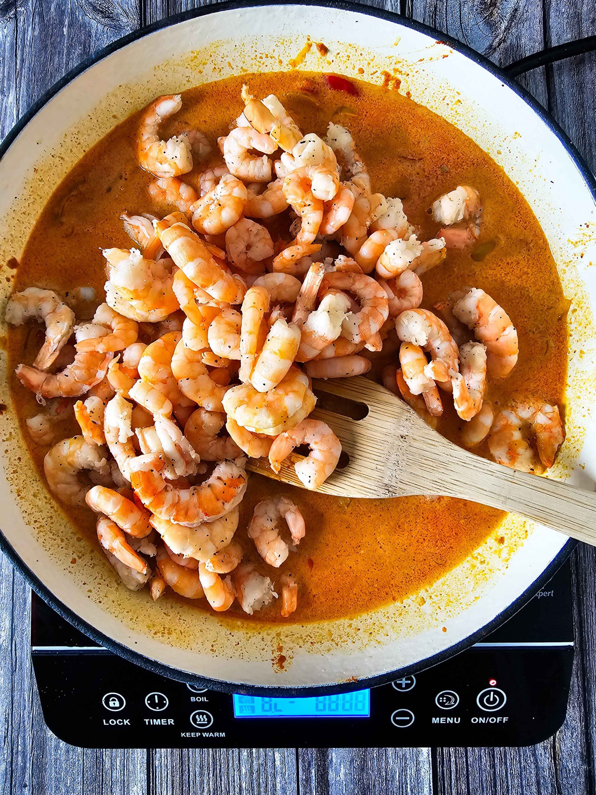 ADD THE SHRIMP BACK TO THE SKILLET